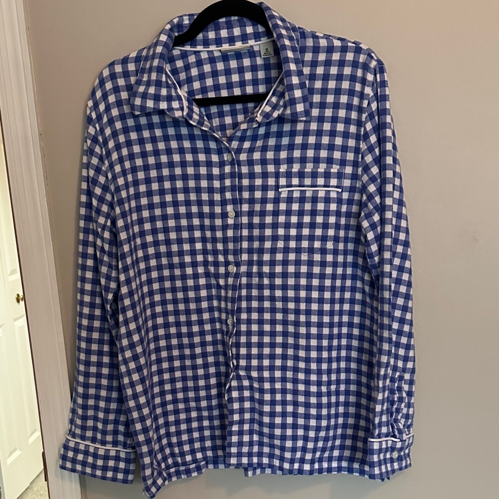 L.L. Bean Blue and White Checkered Shirt